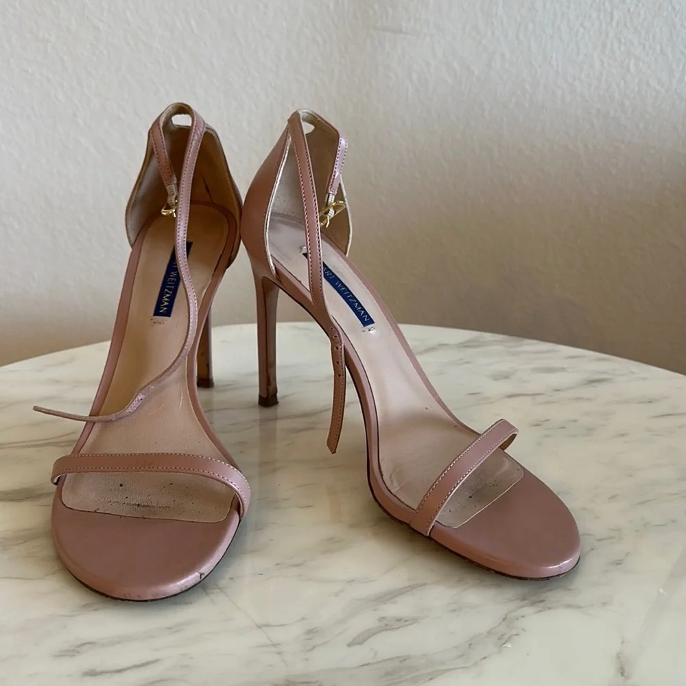 Stuart Weitzman ankle strap heels. Nude pink 8 1/2​​​​